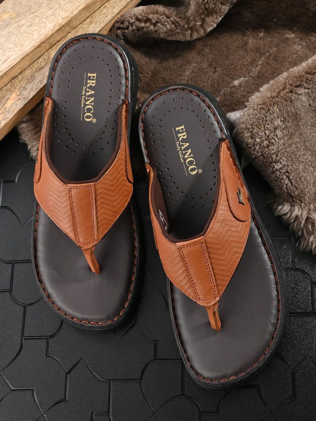 Franco Leone Men Thong Flip-Flops