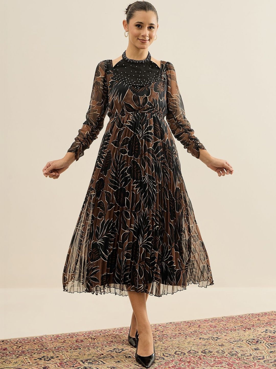 strapless open back dress Off-Shoulder Long Sleeve Short Brown Party Dress PromGirl