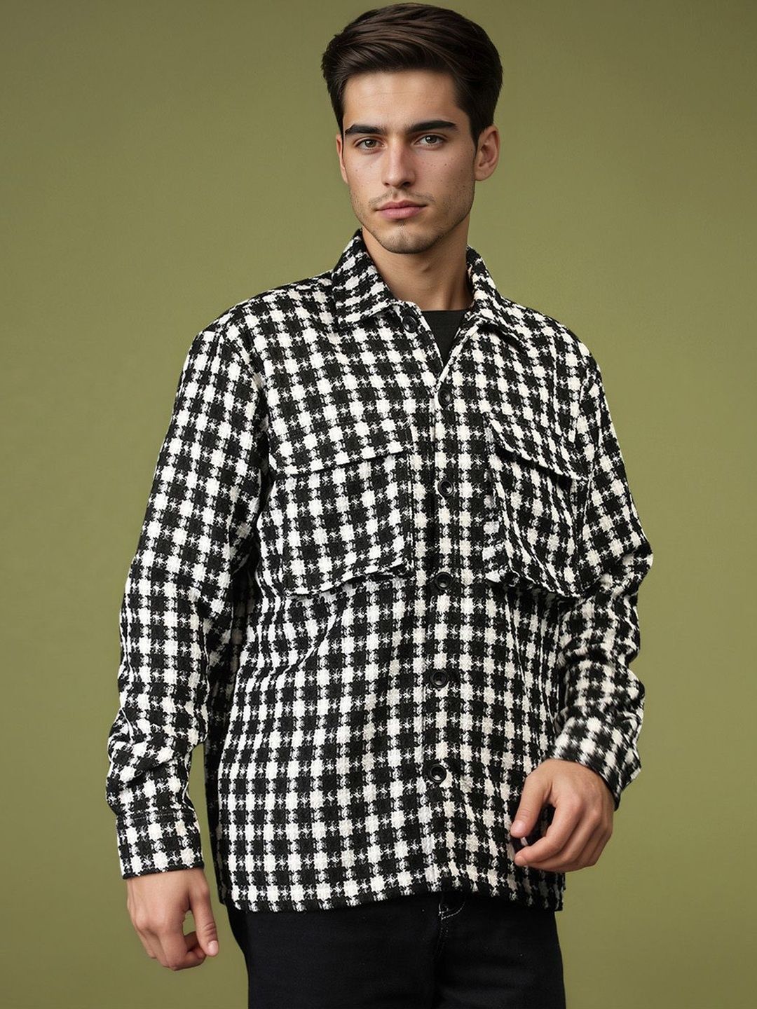 Mast & Harbour Men Checked Woven Jacket
