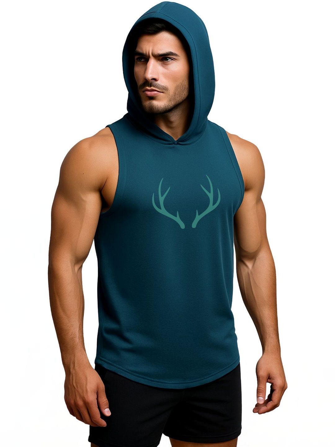 3Colors Printed Round Neck  Gym Vest