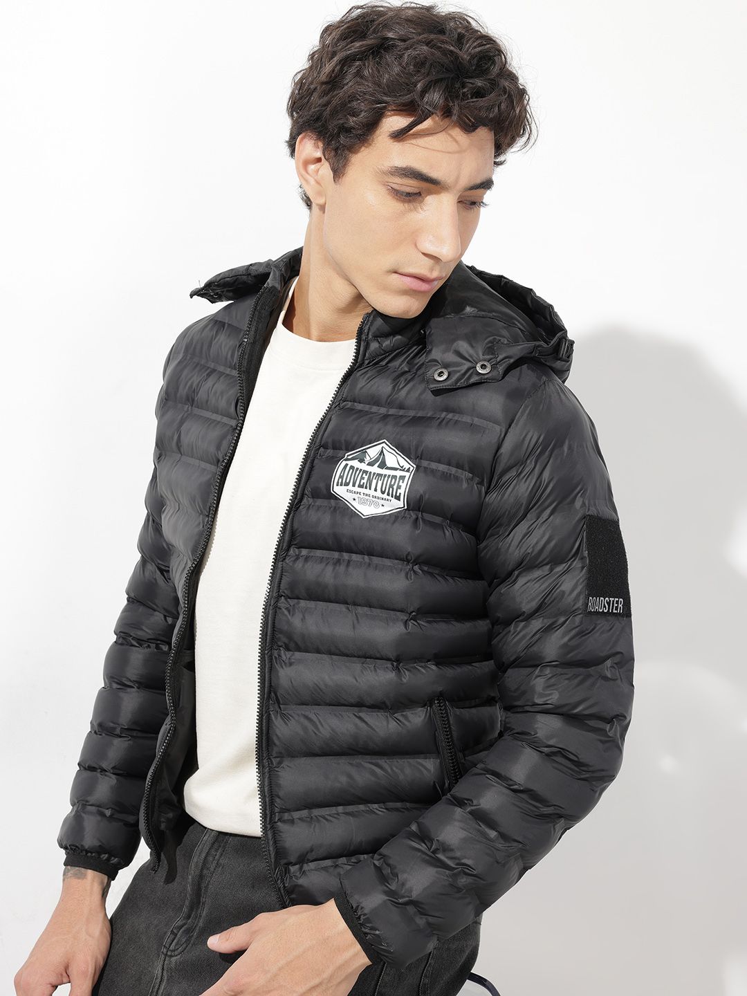 The Roadster Life Co. Typography Hooded Puffer Jacket