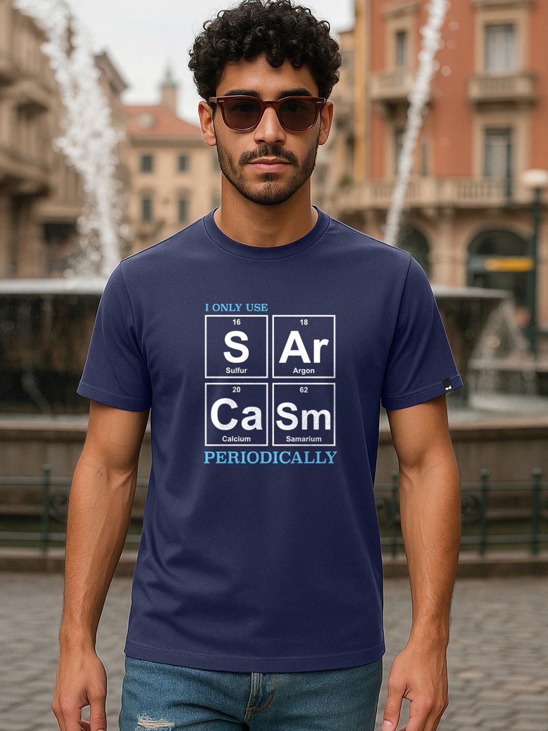 Bewakoof Men Navy Blue Sargasm Typography T-shirt
