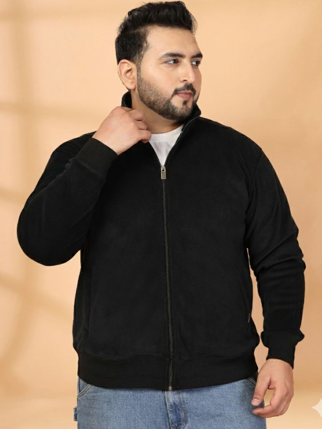 plusS Men Open Front Jacket