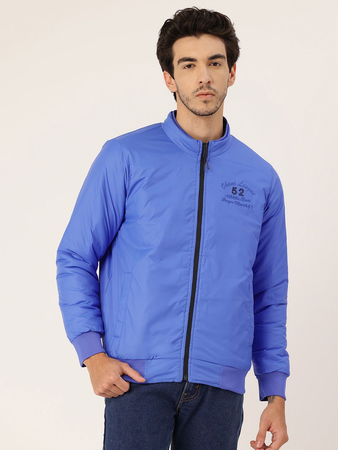 Okane Mock Collar Reversible Bomber Jacket