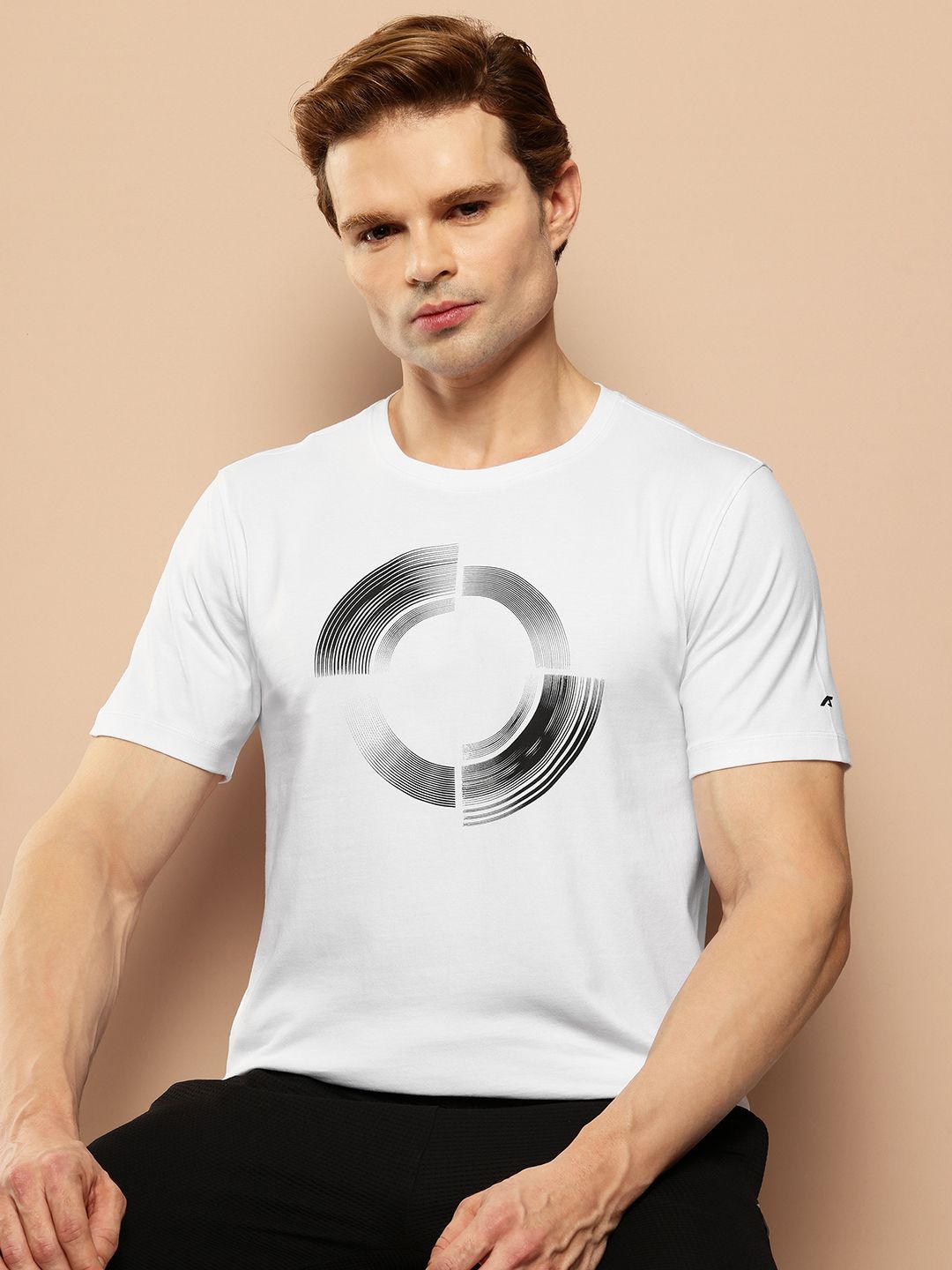 Alcis Geometric Printed Slim Fit Softtech+ T-shirt
