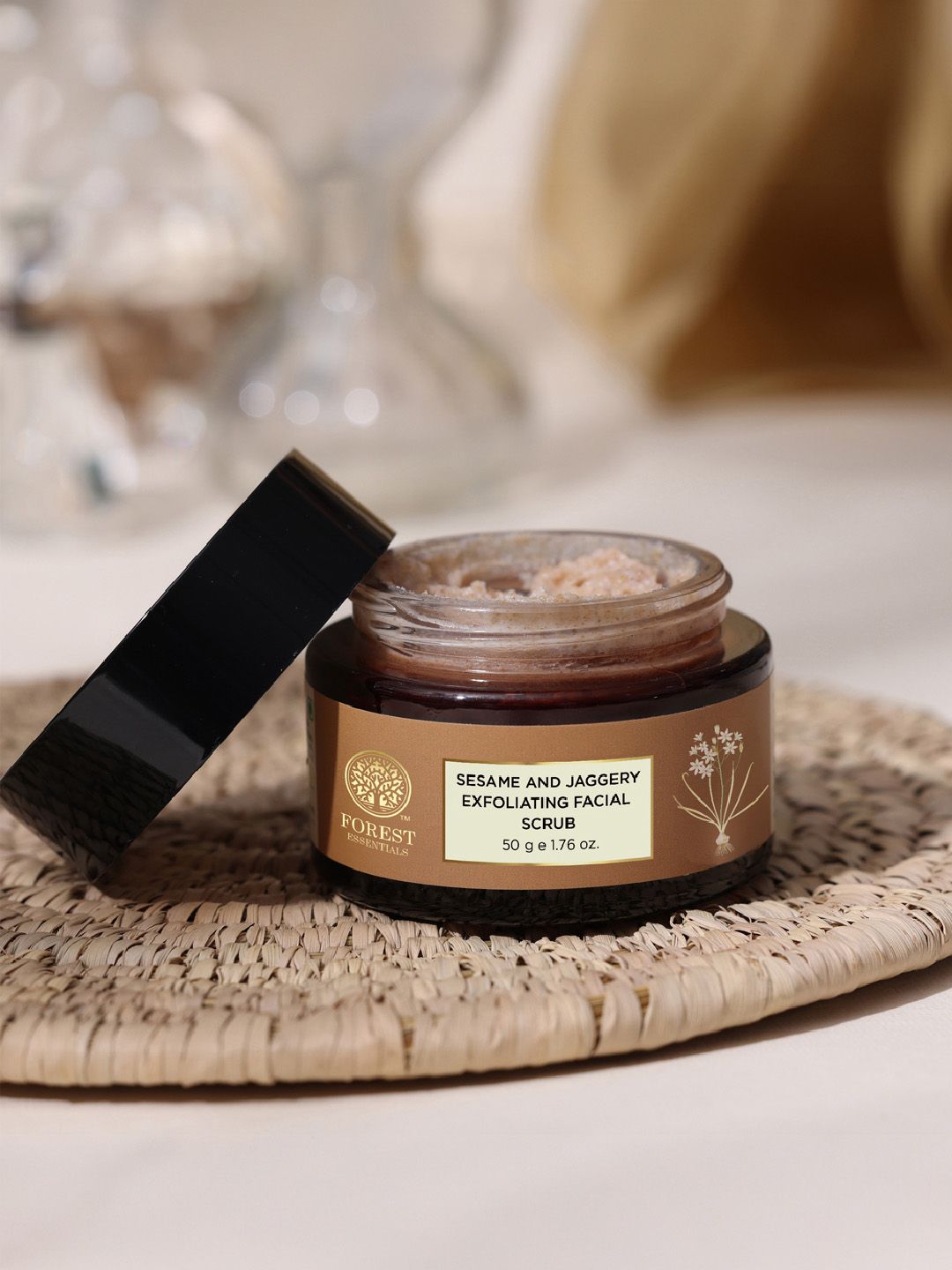Forest Essentials Nourishing Facial Scrub with Black Sesame & Jaggery - 50 g