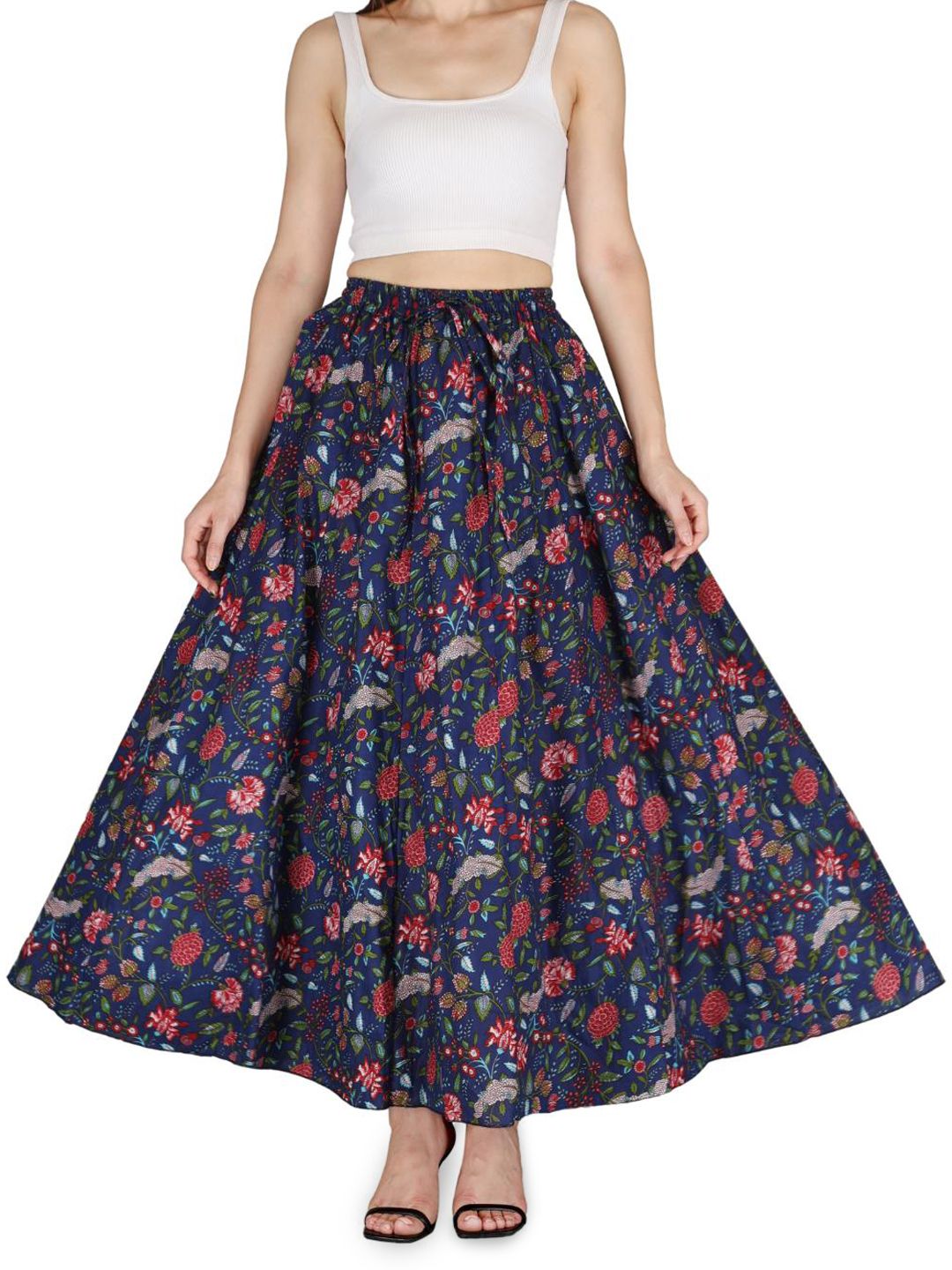 Sttoffa Floral Printed Flared Maxi skirt