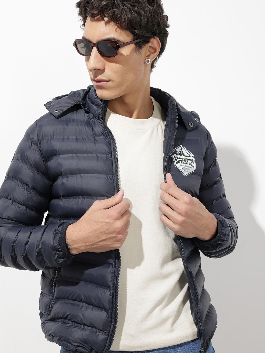 The Roadster Life Co. Typography Hooded Puffer Jacket