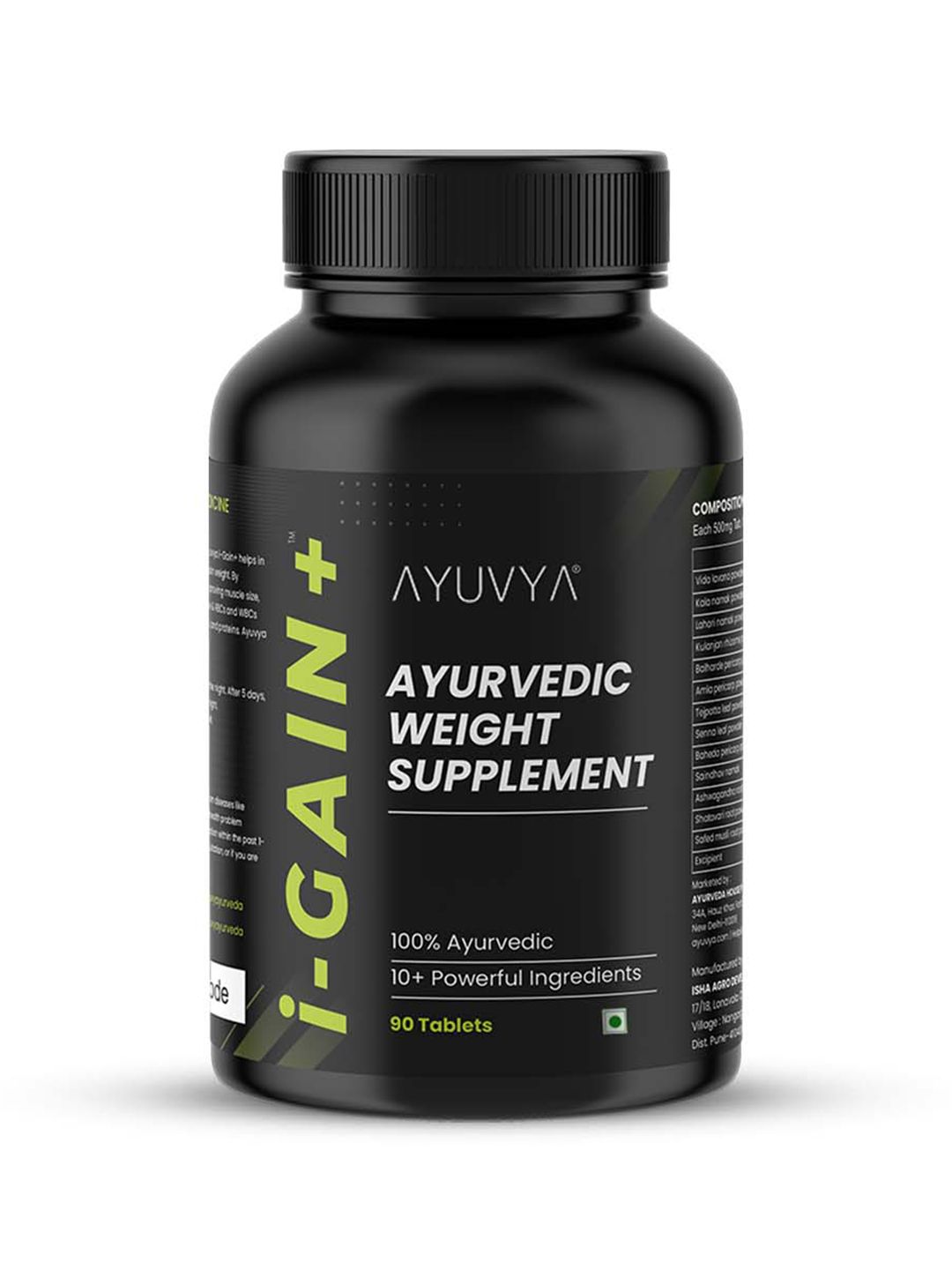 Ayuvya i-Gain+ Ayurvedic Weight Gain & Muscle Gain Tablets New & Improved Formula - 90 Tab