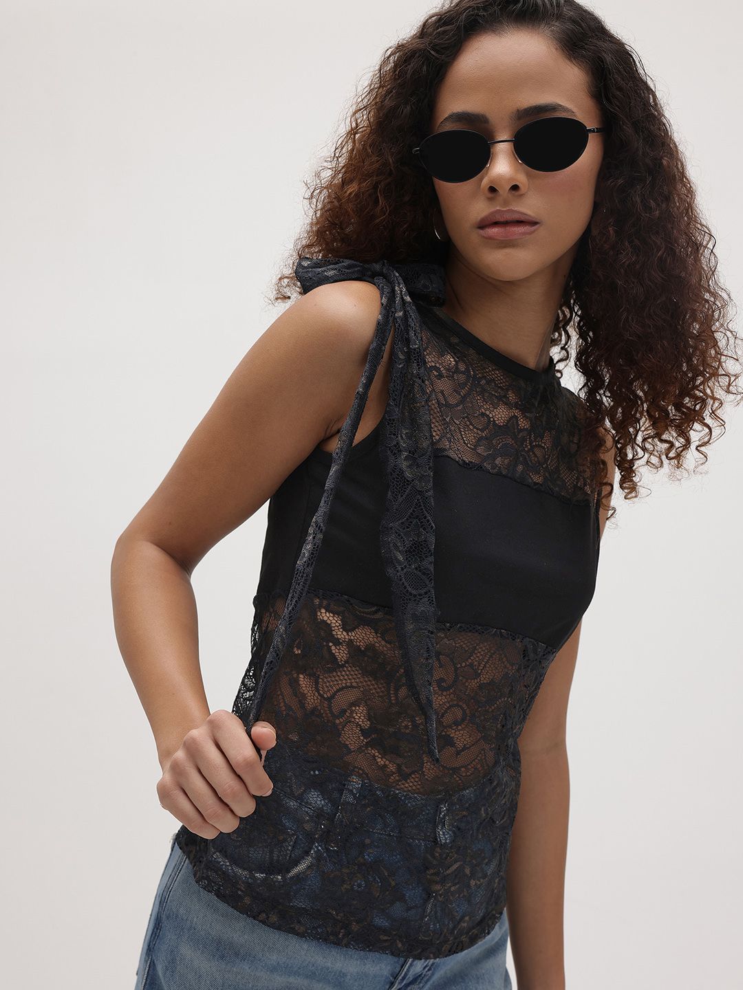 Black Lace Tops Women - Buy Black Lace Tops Women online in India