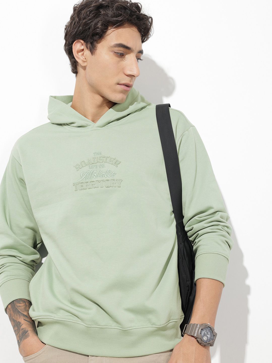 The Roadster Life Co. Typography Relaxed Fit Hooded Pullover Sweatshirt