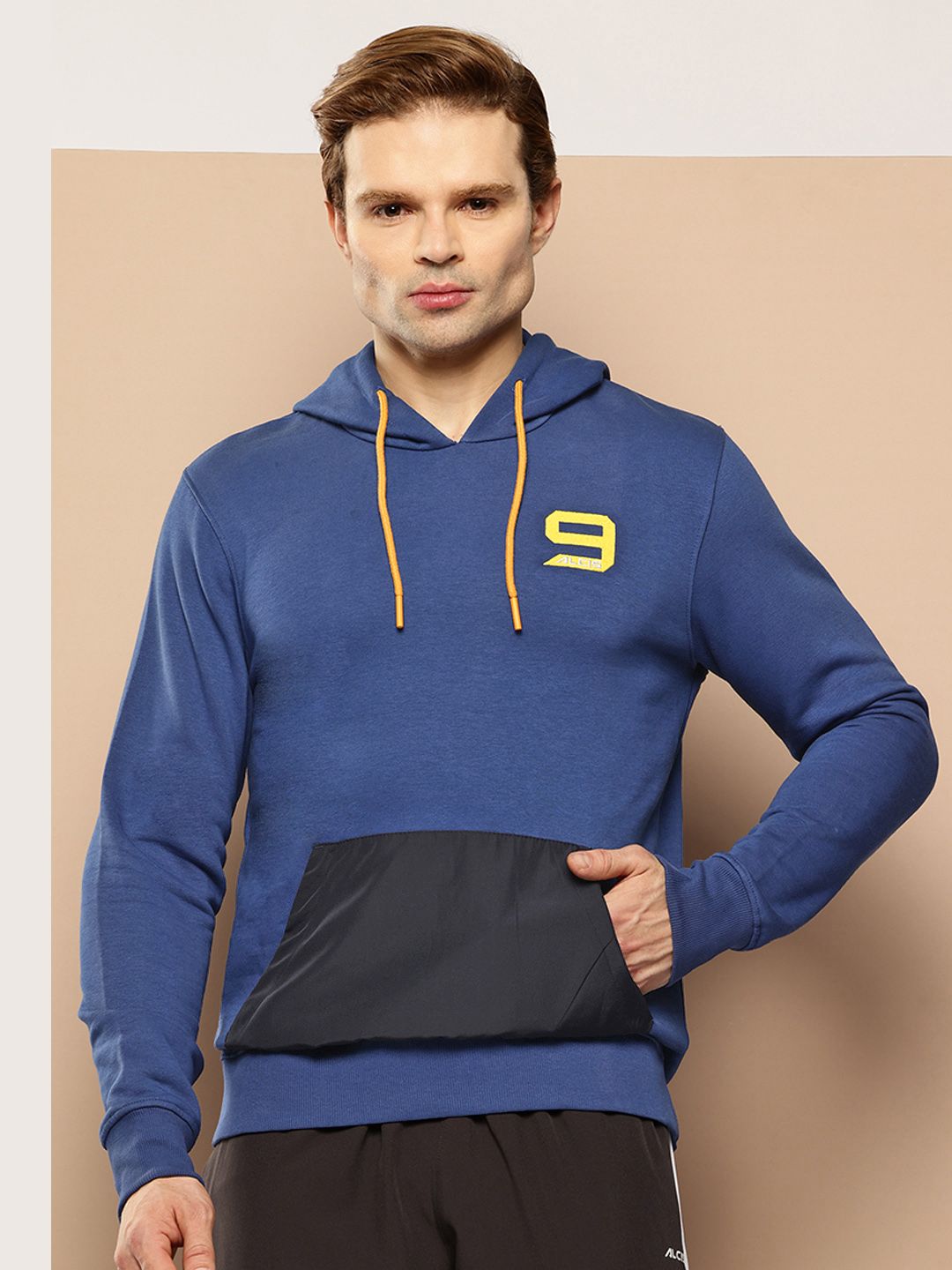 Alcis Alphanumeric Printed Hooded Sweatshirt