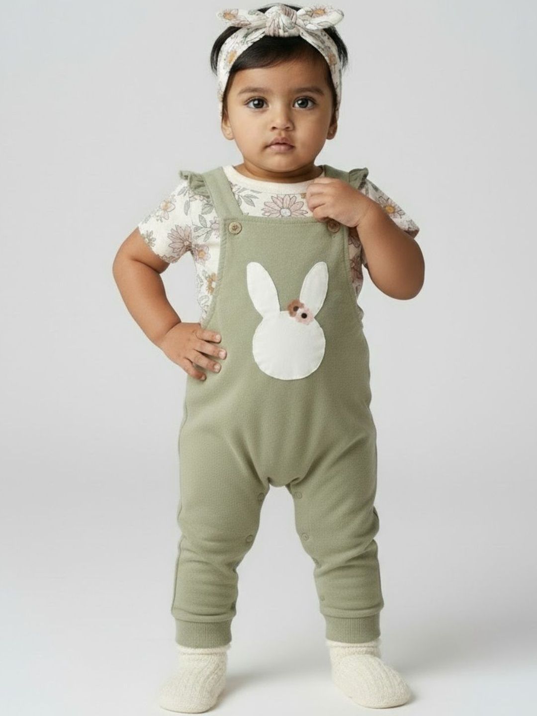 Biglilpeople Girls Dungaree & T-Shirt Set With Headband deal from myntra Biglilpeople Girls Dungaree & T-Shirt Set With Headband deal from myntra