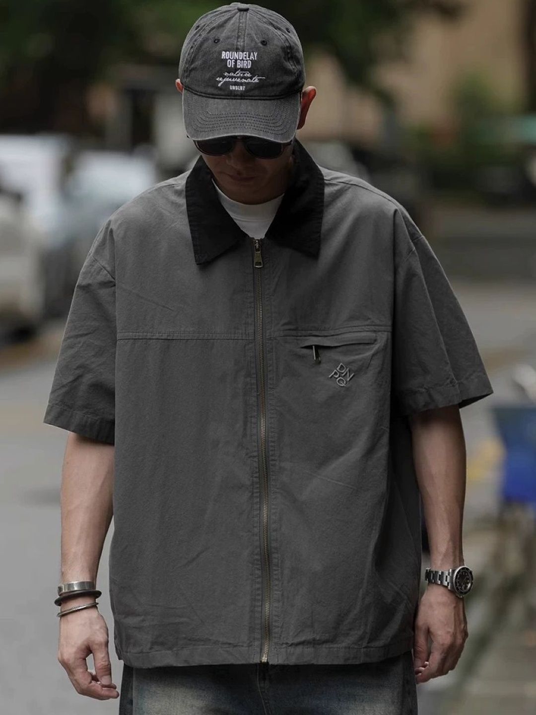 StyleCast Men Typography Open Front Jacket