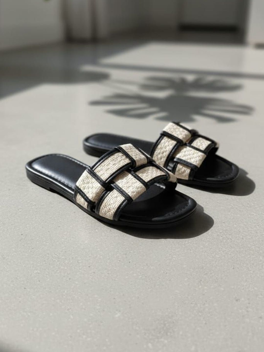 ADIVER Women Open Toe Flats with Bows