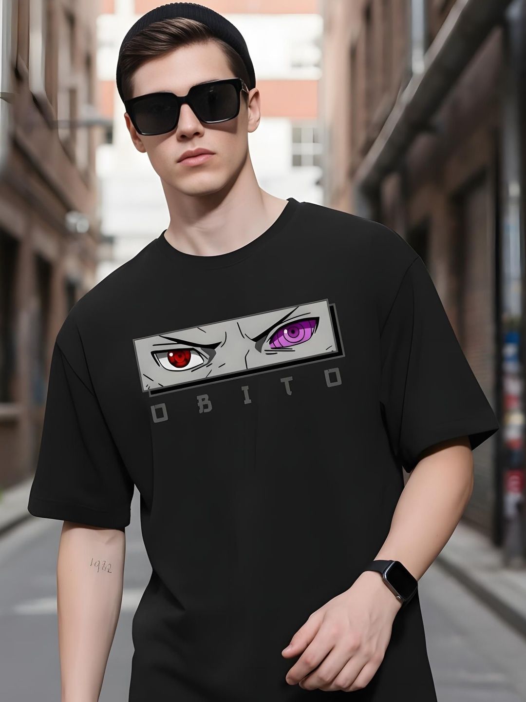 KAIDO Men Printed Drop-Shoulder Sleeves T-shirt