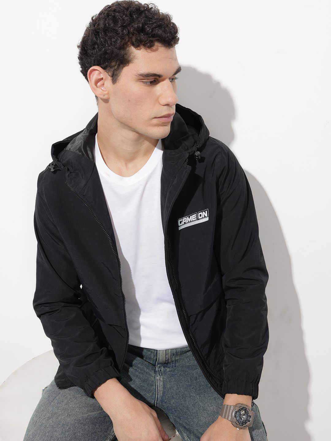 The Roadster Life Co. Typography Printed Hooded Tailored Jacket