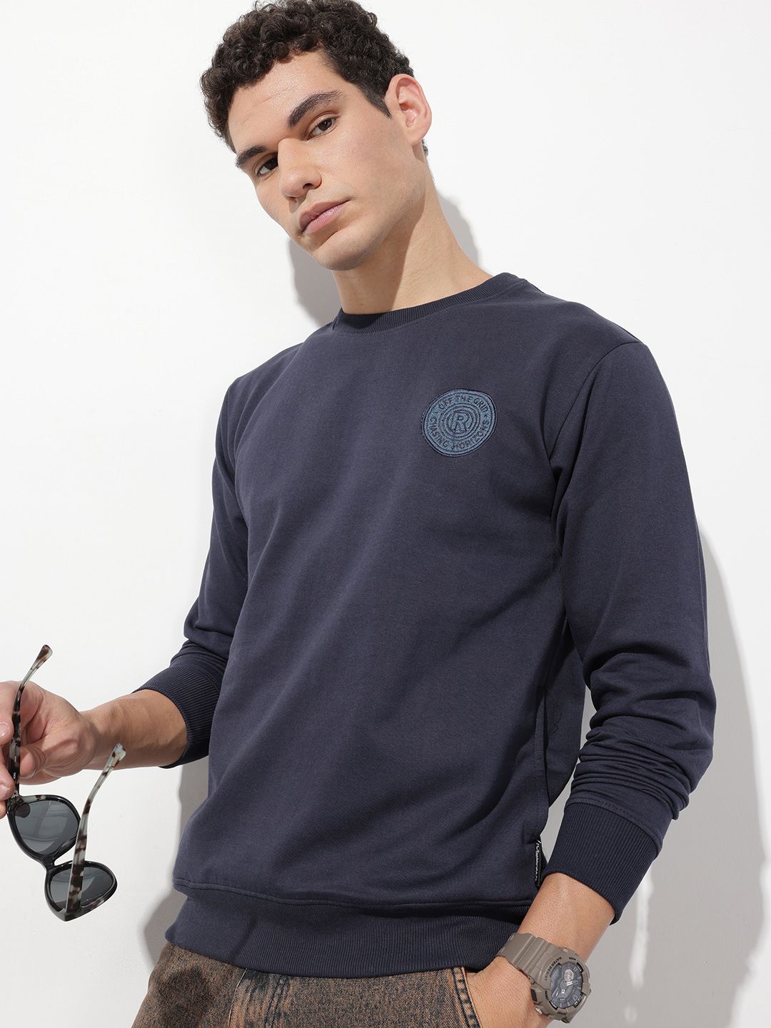 The Roadster Life Co. Applique Printed Sweatshirt