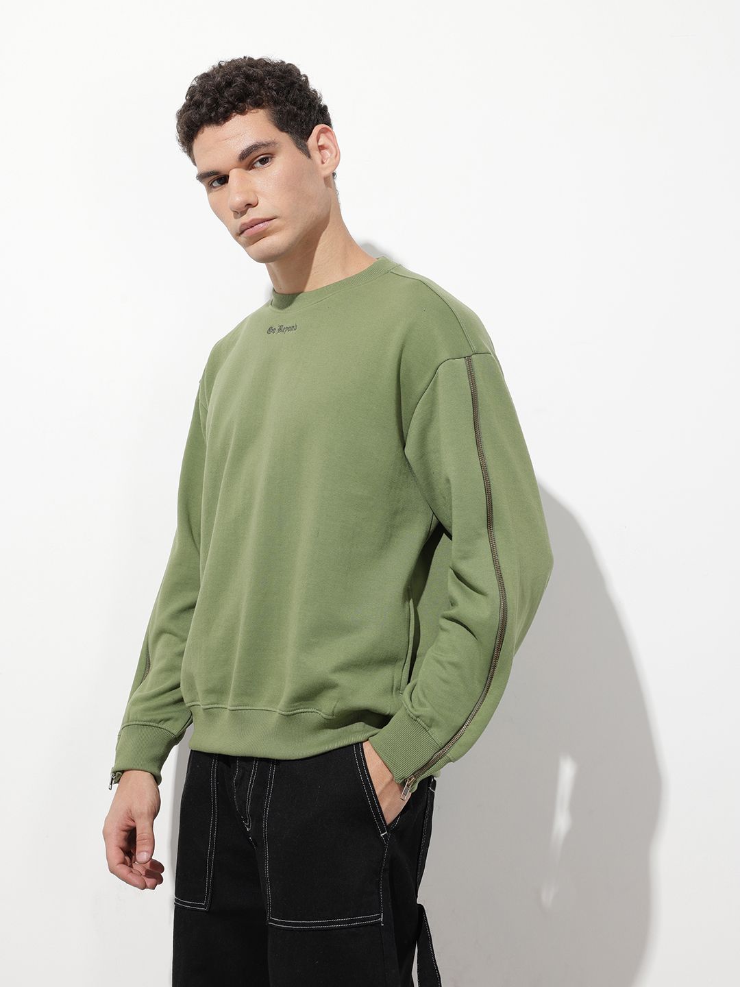 The Roadster Life Co. Relaxed Fit Embroidered Sweatshirt