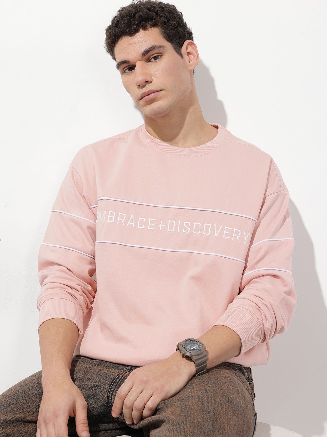 The Roadster Life Co. Relaxed Fit Embroidered Sweatshirt