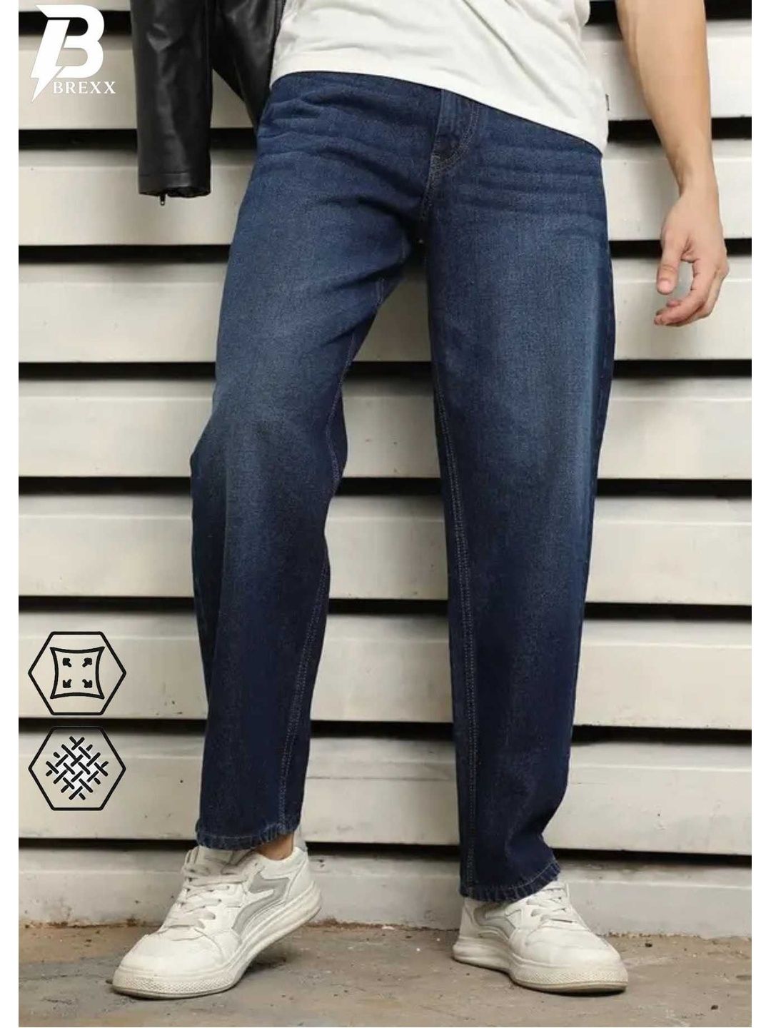 BREXX Men Smart Regular Fit Mid-Rise Light Fade Stretchable Jeans