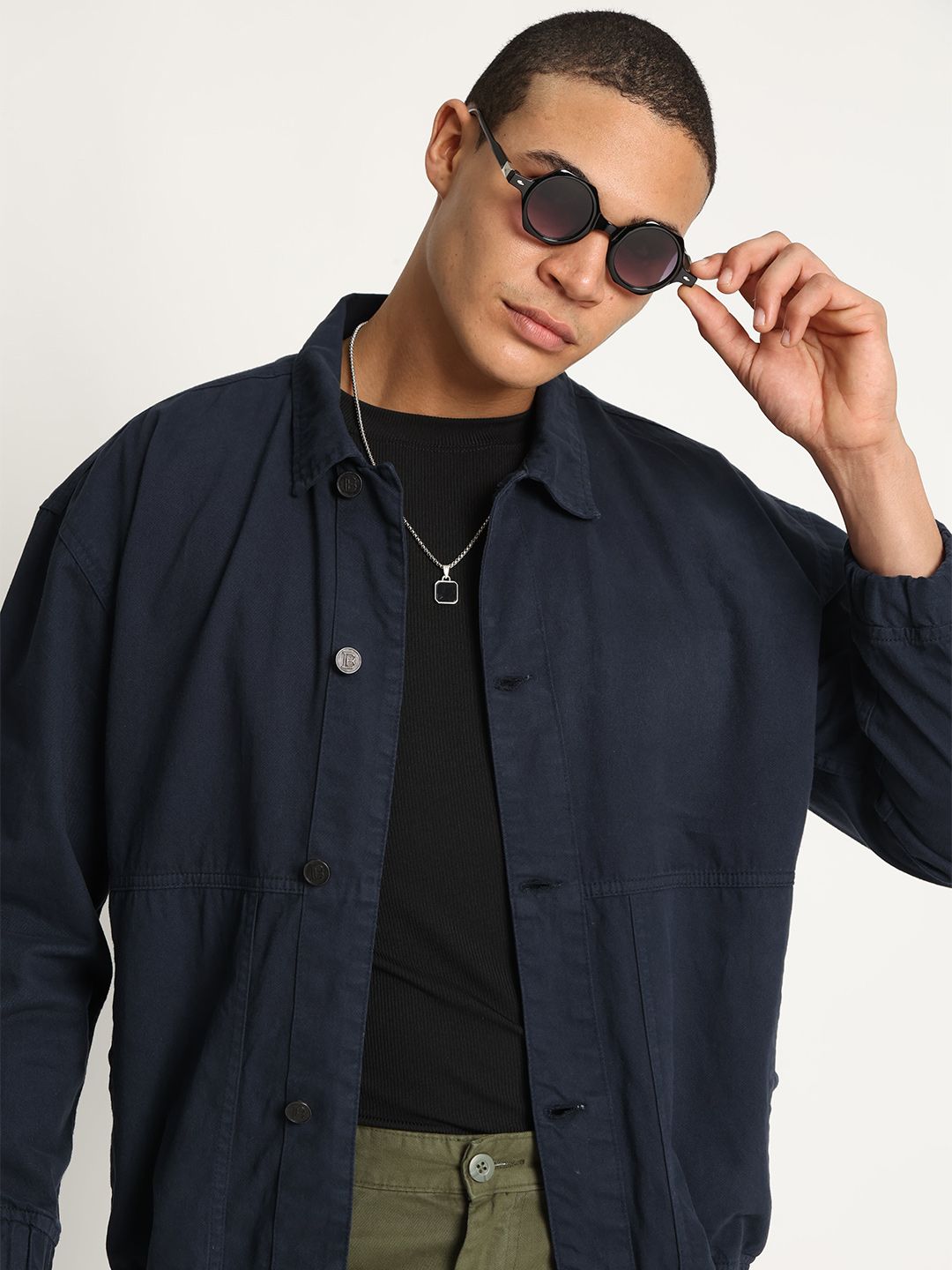 Bene Kleed Men Oversize Spread Collar Casual Bomber Jacket
