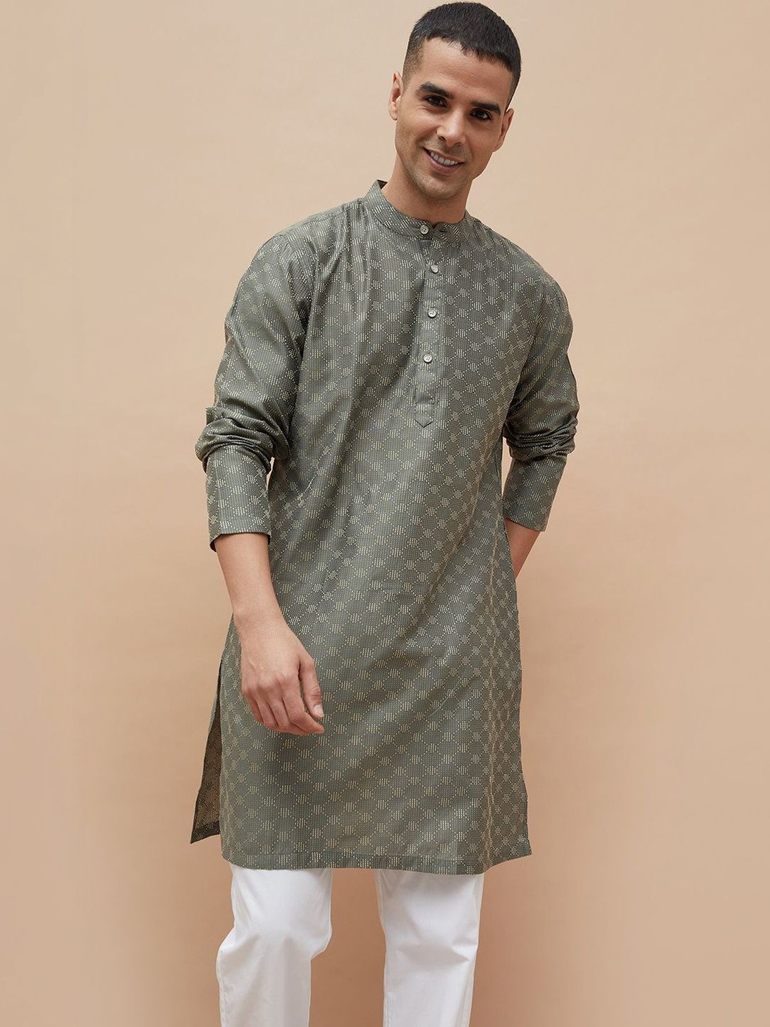 Melange by Lifestyle Men Geometric Kurta