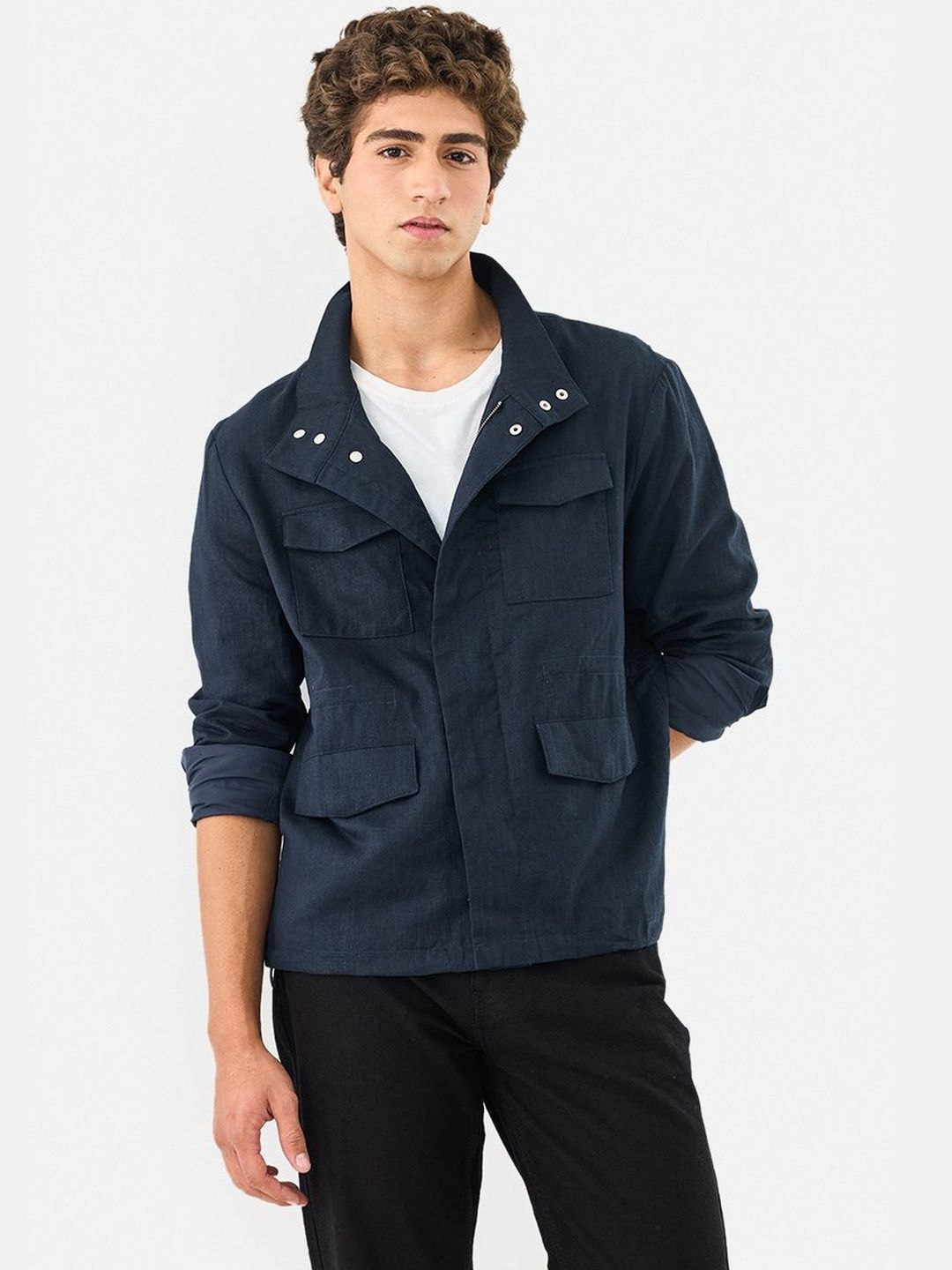 Snitch Navy Solid Jacket