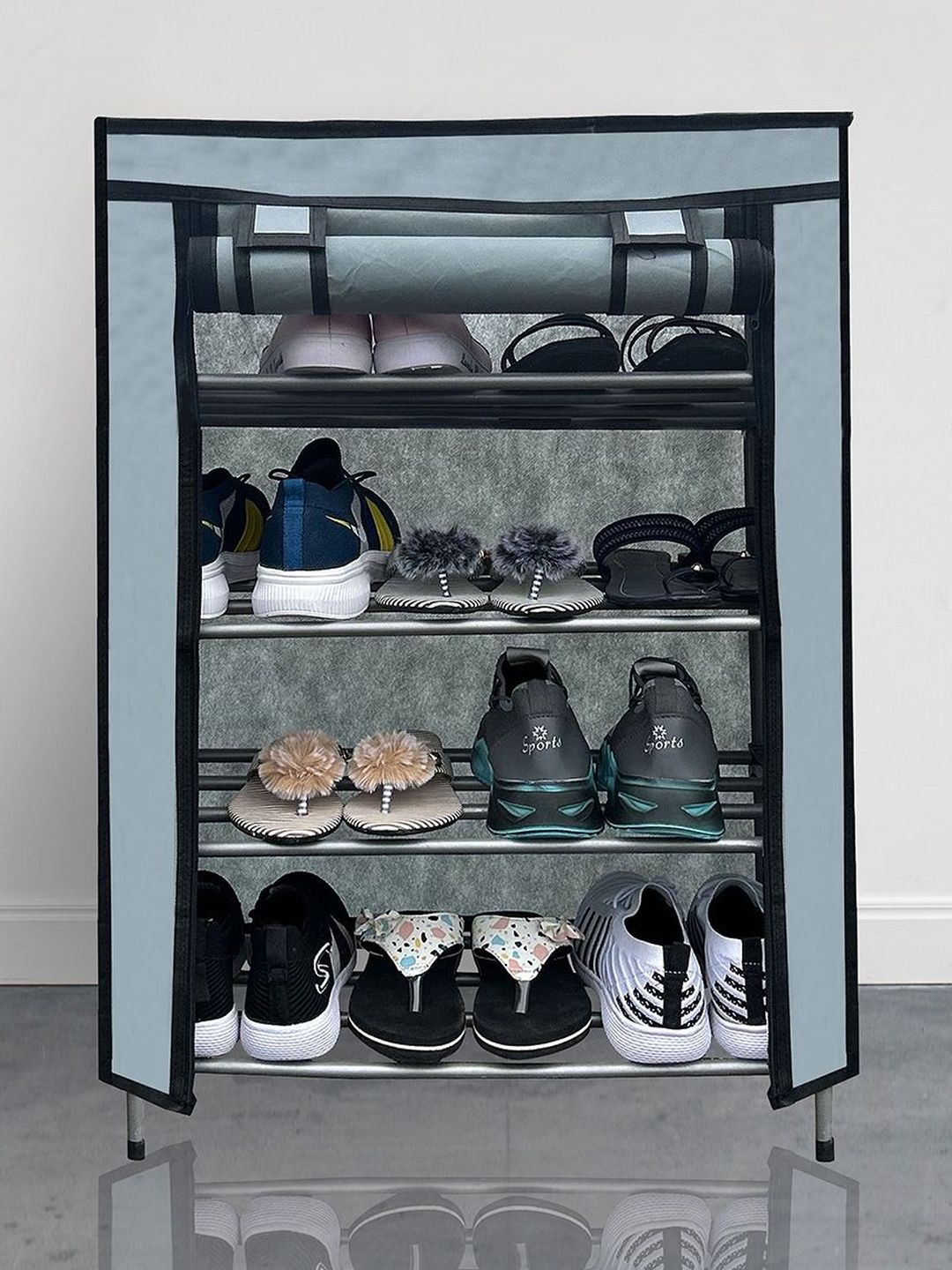 Urban Choice 4-Layer Metal Shoe Rack With Dustproof Cover