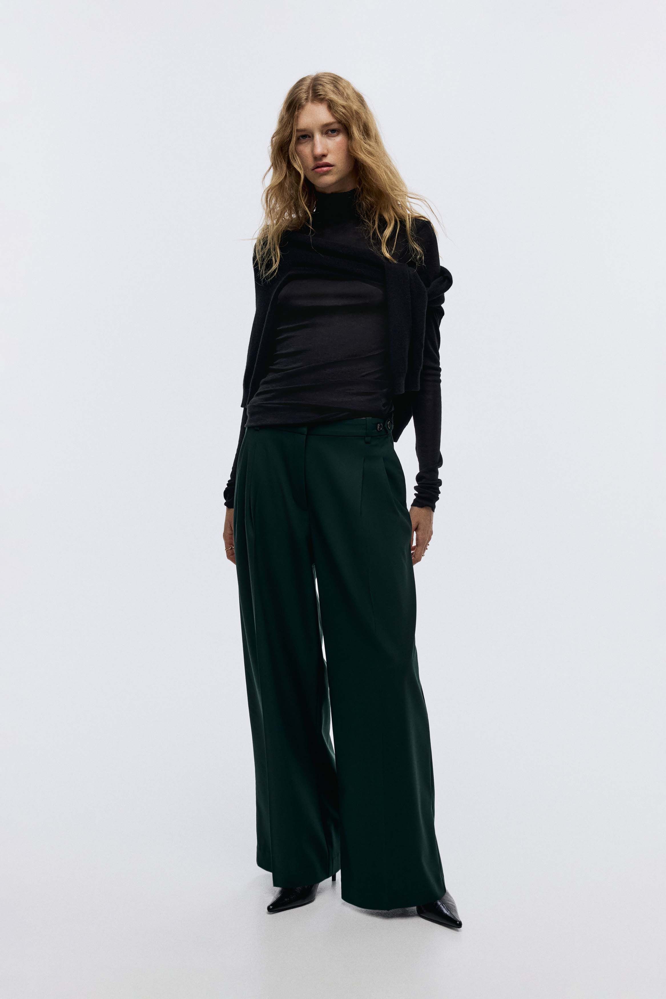H&M Wide Tailored Trousers