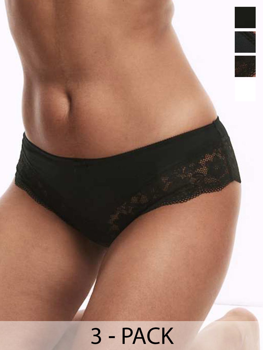 Marks & Spencer 3-Pcs Low Rise Lace Thong Brief