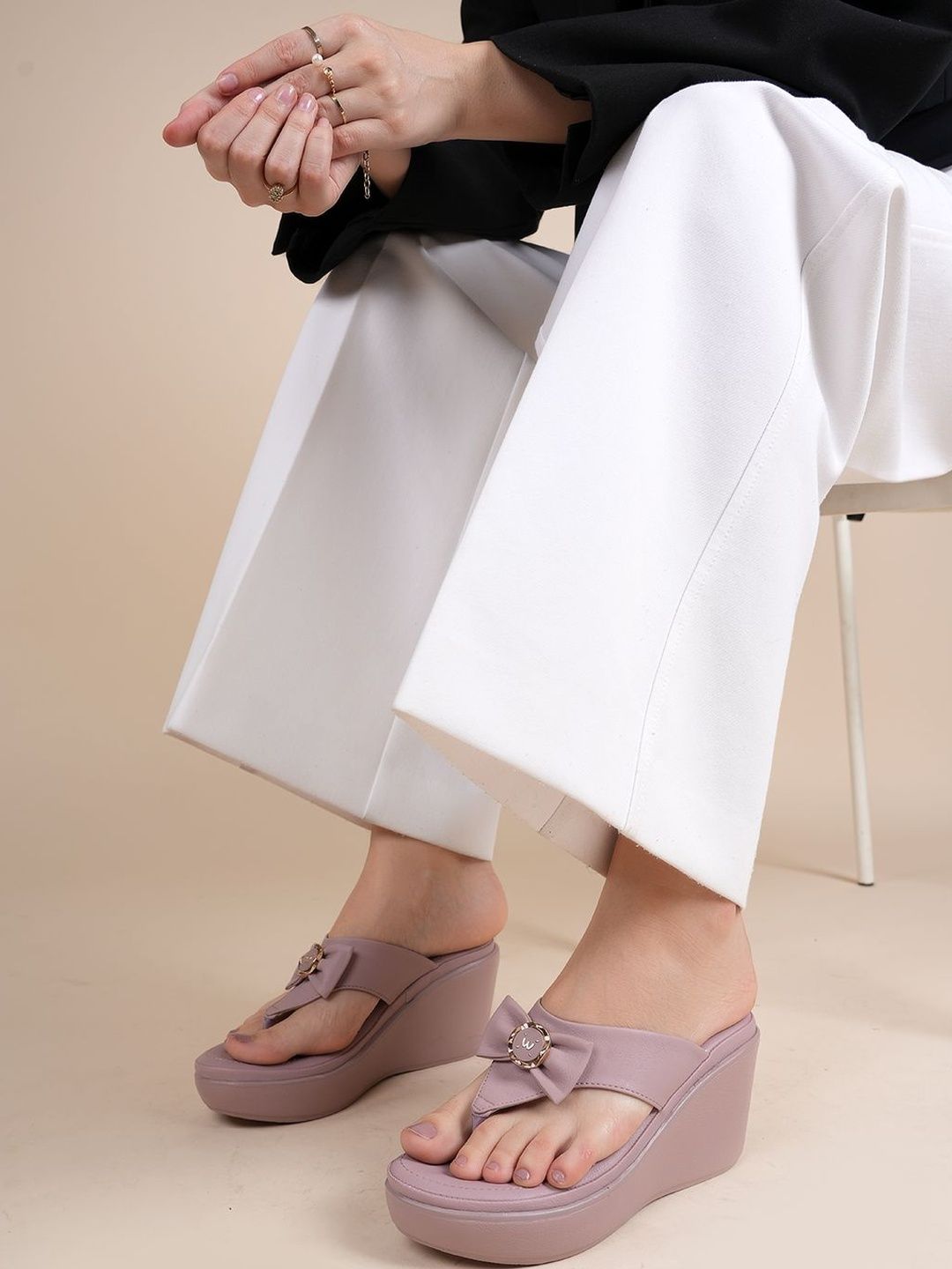 Bella Rosa Wedge Sandals with Bows
