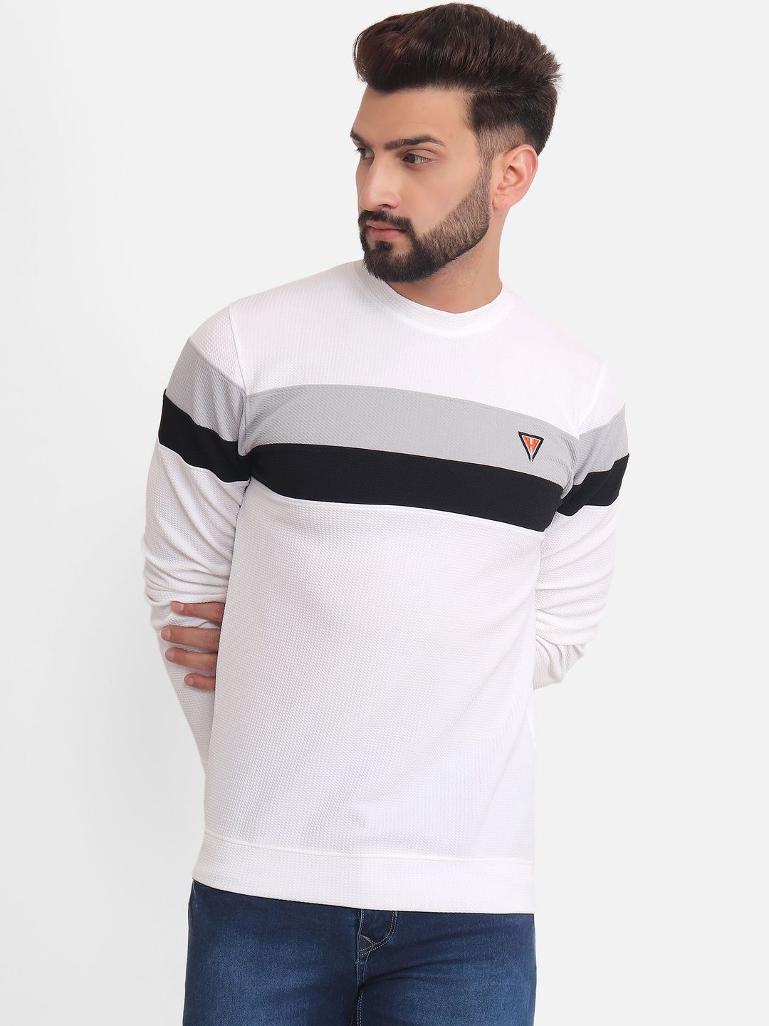 Hexacraft Men Colourblocked T-shirt
