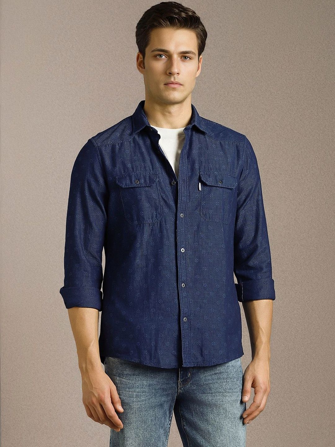 Louis Philippe Jeans Men Slim Fit Casual Shirt deal from myntra Louis Philippe Jeans Men Slim Fit Casual Shirt deal from myntra