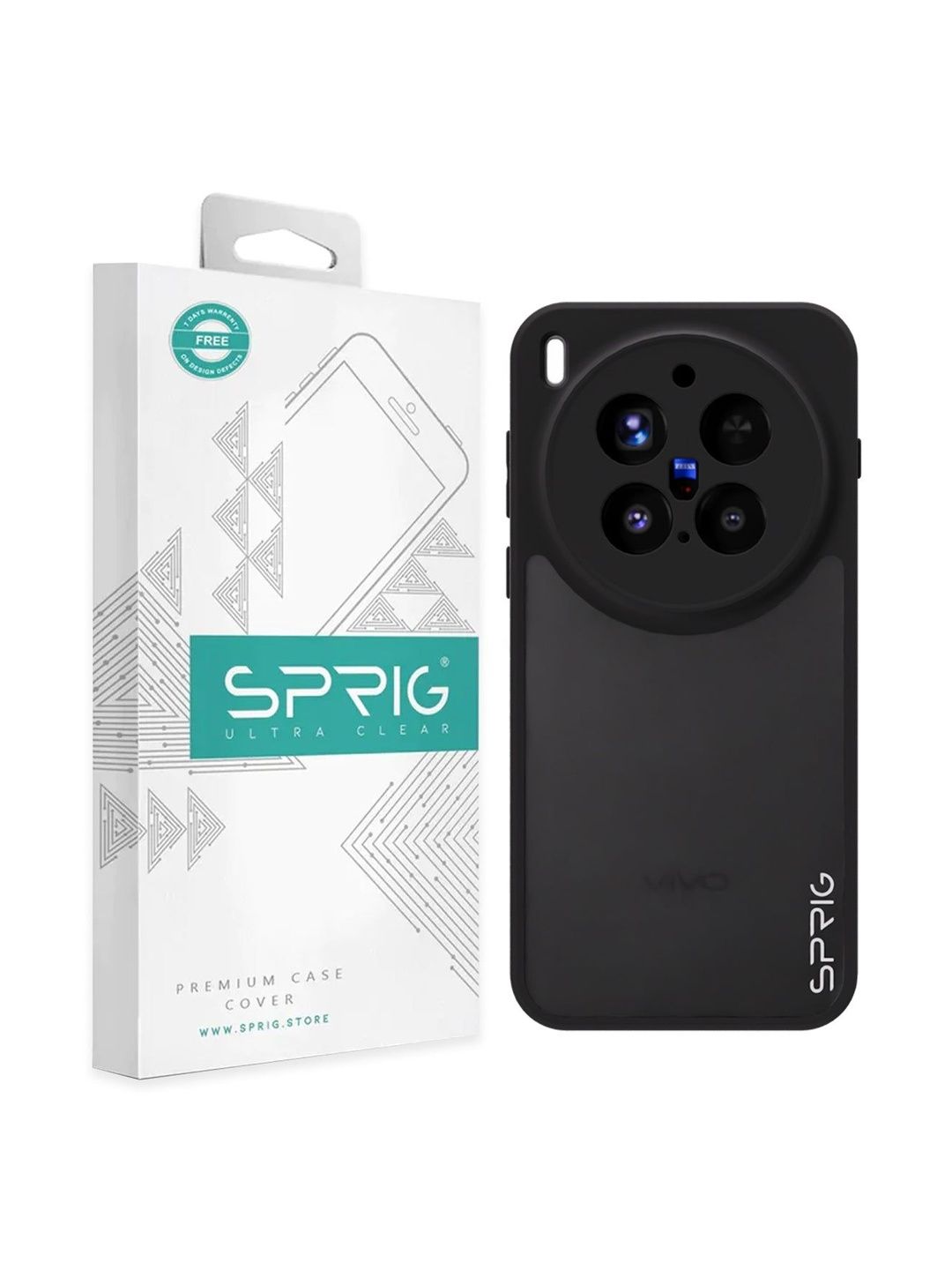 SPRIG VIVO X300 Pro Matte Black Transparent Back Cover