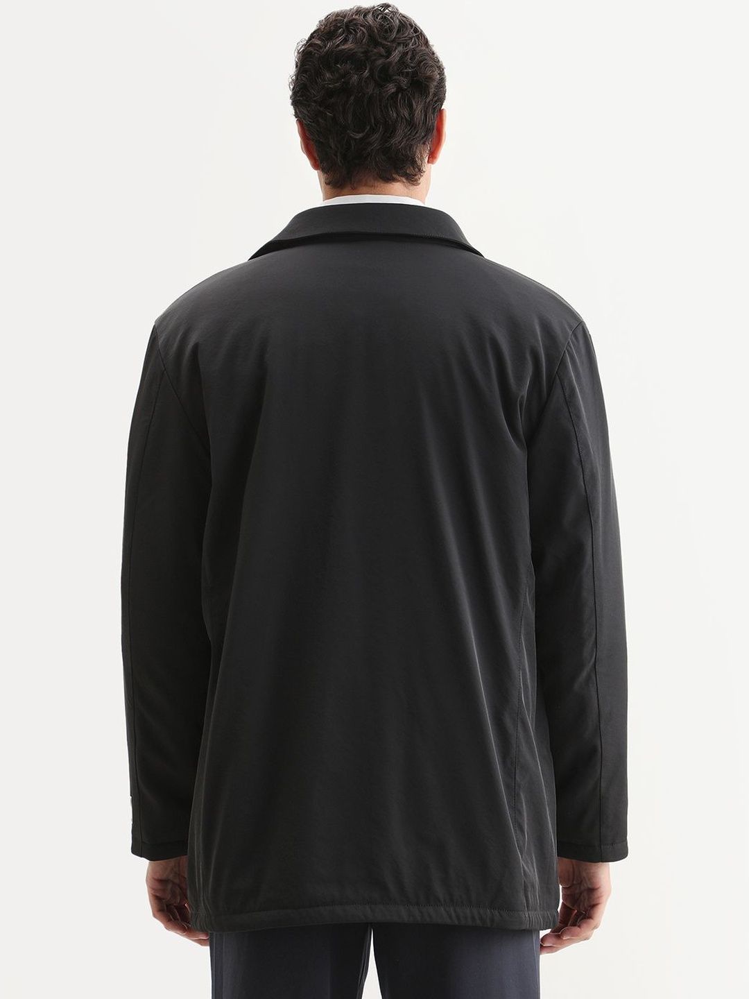 Buy RARE RABBIT Men Black Plain Regular Fit Full Sleeve Spread