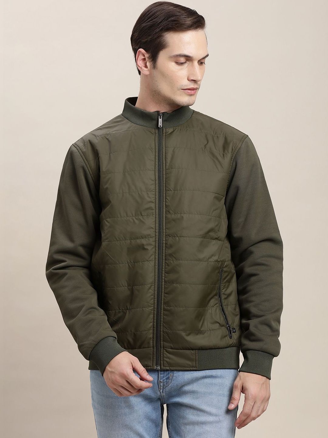 Turtle Men Colourblocked Windcheater Bomber Jacket