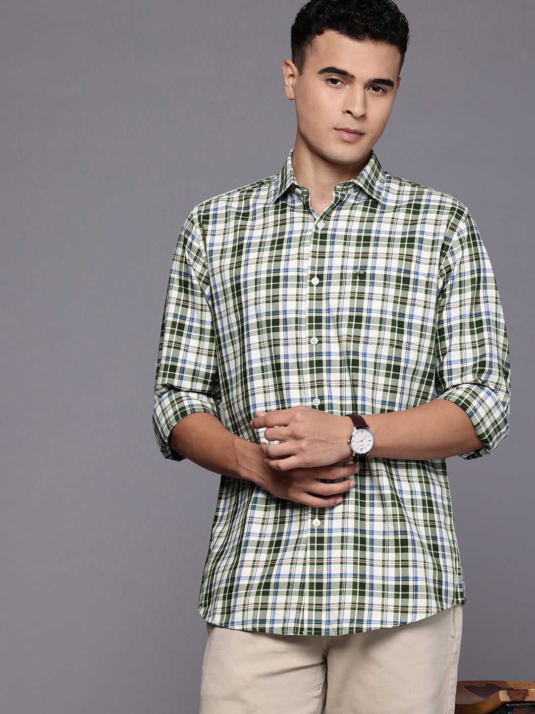 Allen Solly Classic Checked Pure Cotton Casual Shirt