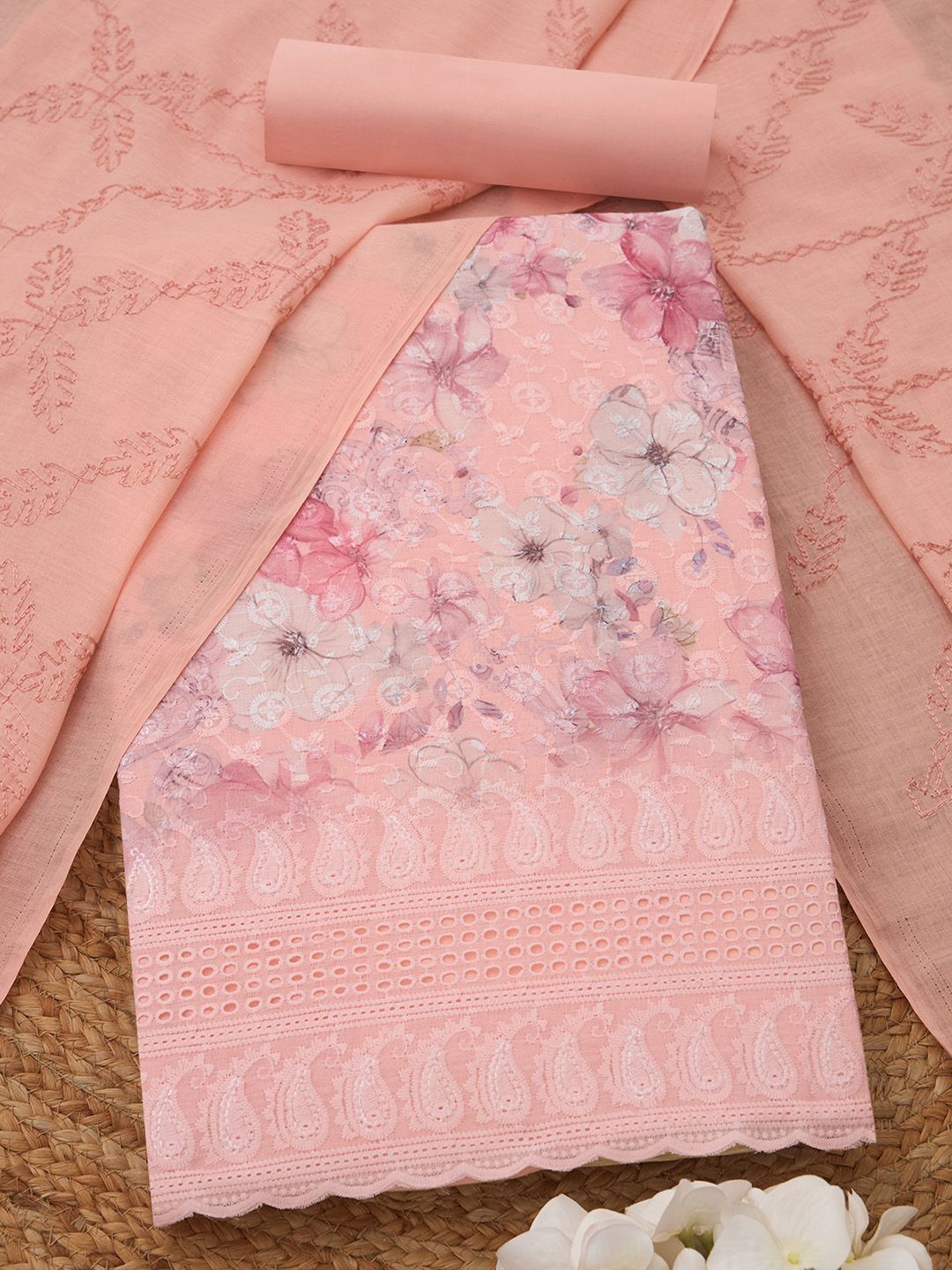 Soch Printed Pure Cotton Unstitched Dress Material
