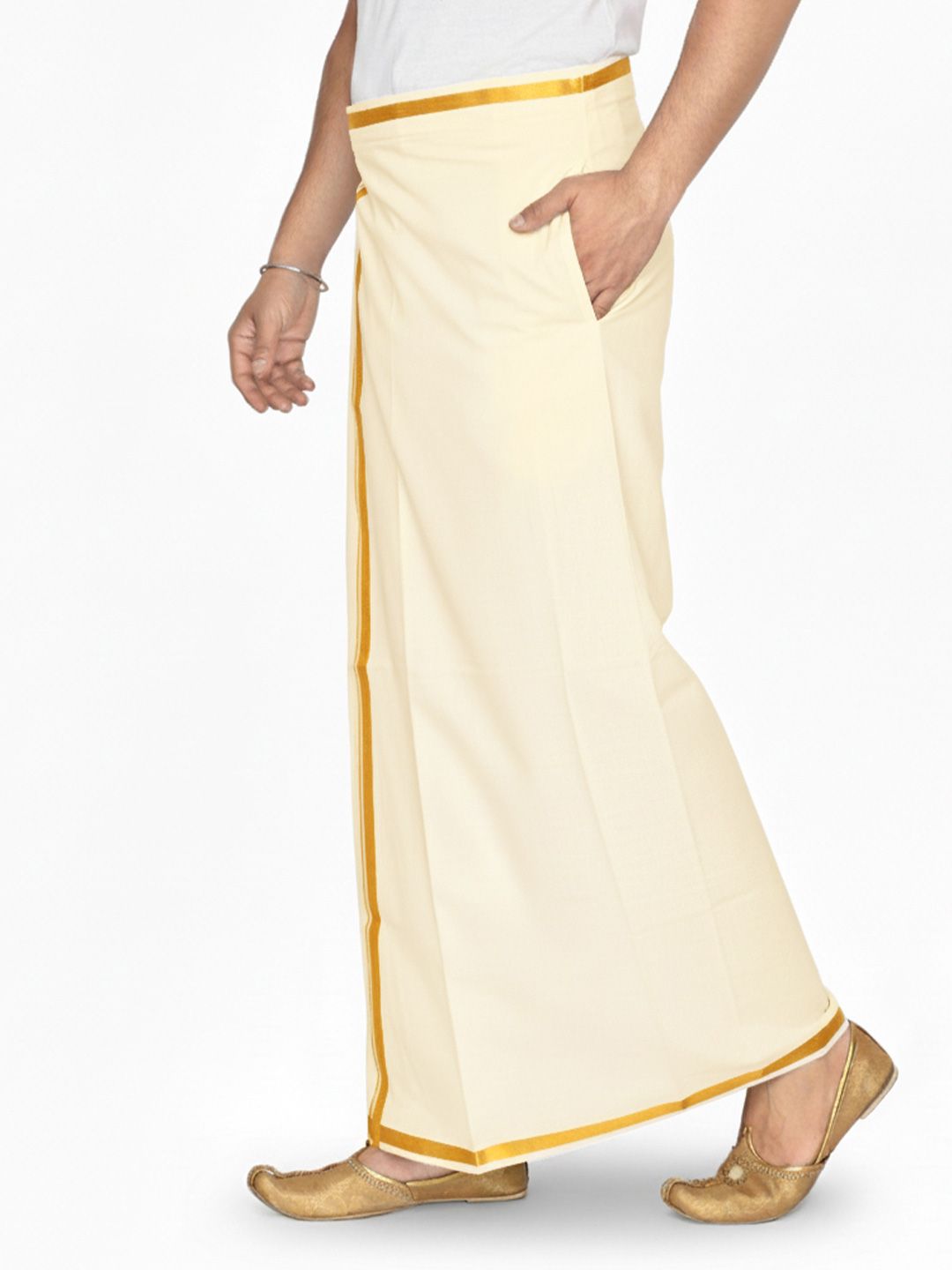 TUNI MANI Men Cotton Velcro Pocket Dhoti