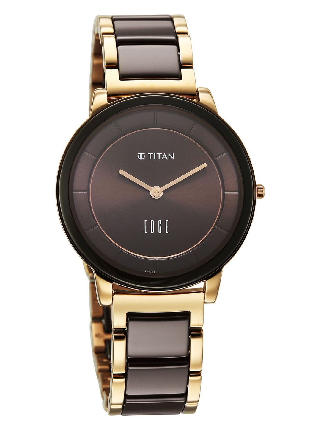 Edge Melange Ladies Quartz Analog Brown Dial Watch For - 2777KD01