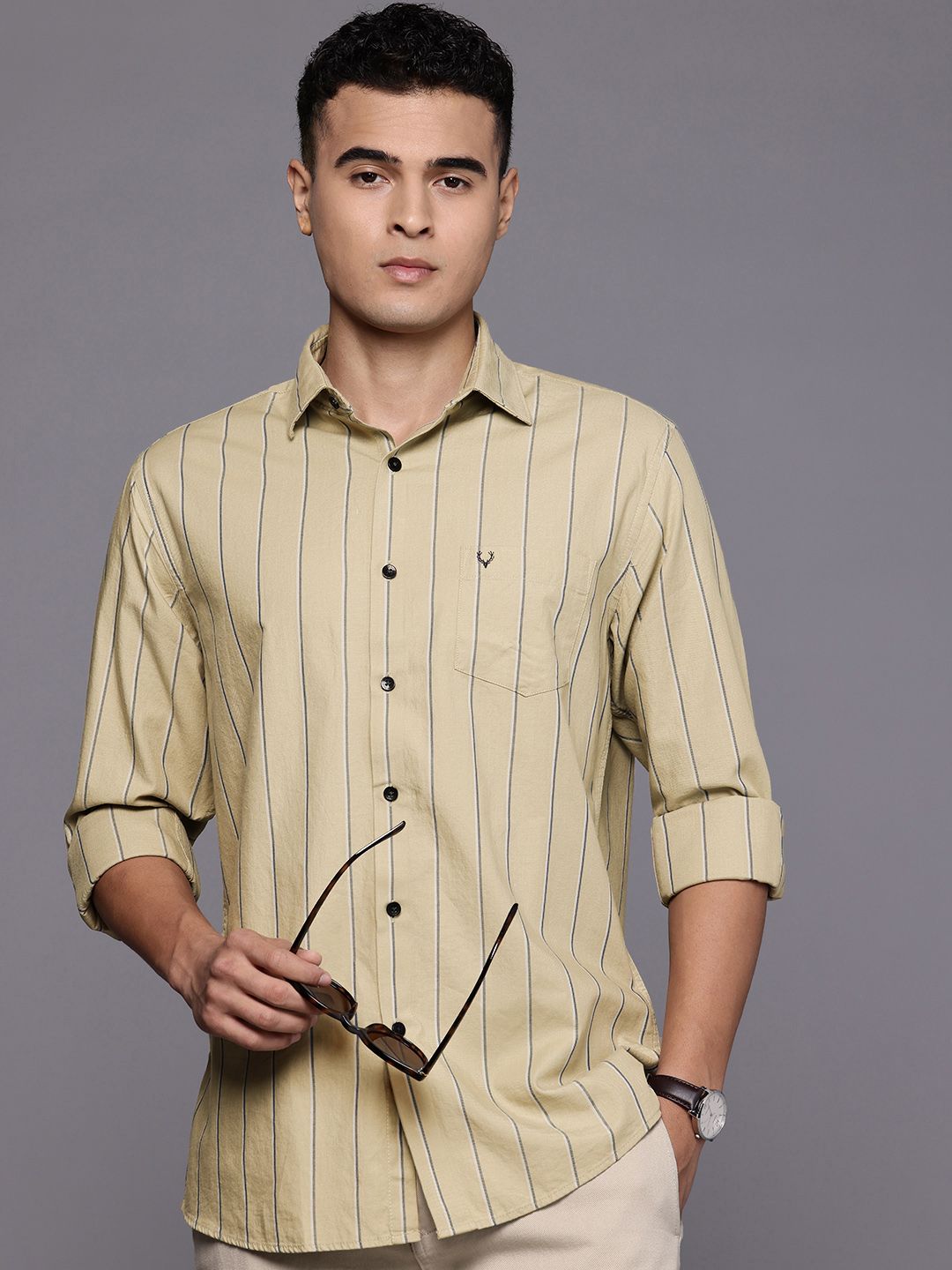 Allen Solly Allen Solly Sport Fit Striped Pure Cotton Casual Shirt