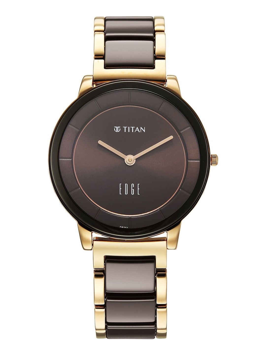 Edge Melange Ladies Quartz Analog Brown Dial Watch For - 2777KD01