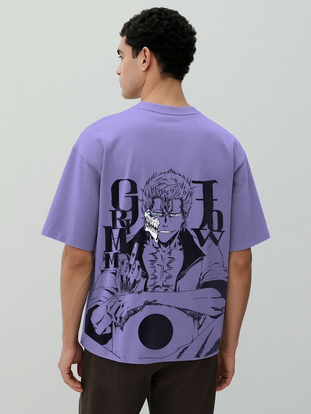 Buy WHITE HUSK Grimmjow Bleach Anime Printed Oversized Cotton T
