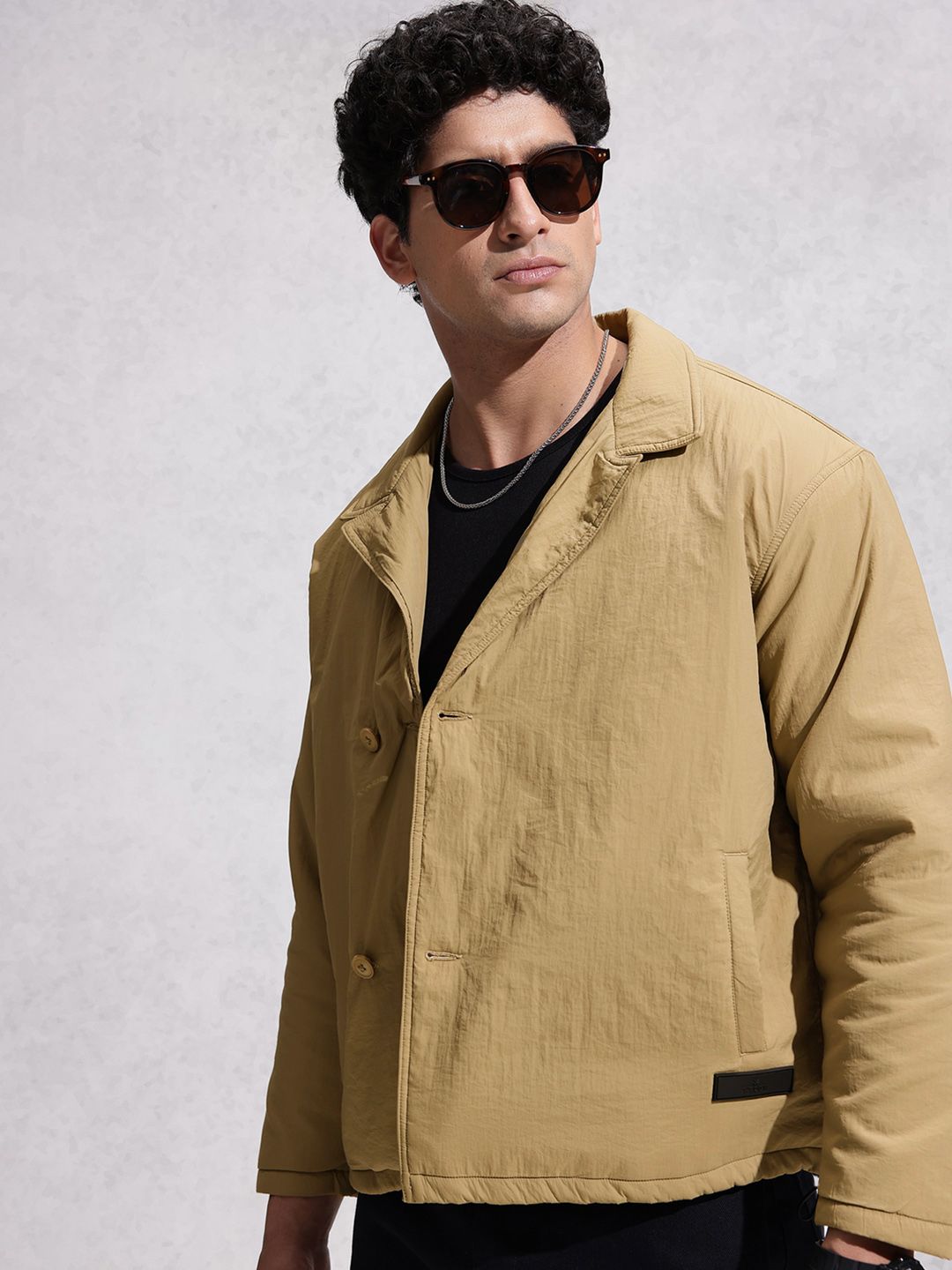 WROGN Lapel Collar Padded Jacket