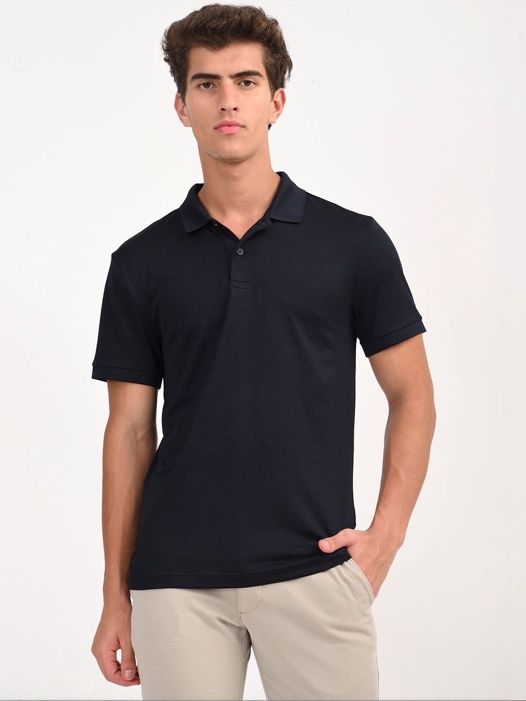 Men's Solid Black Polo T-Shirt Levis Men Polo Collar 1 T-shirt