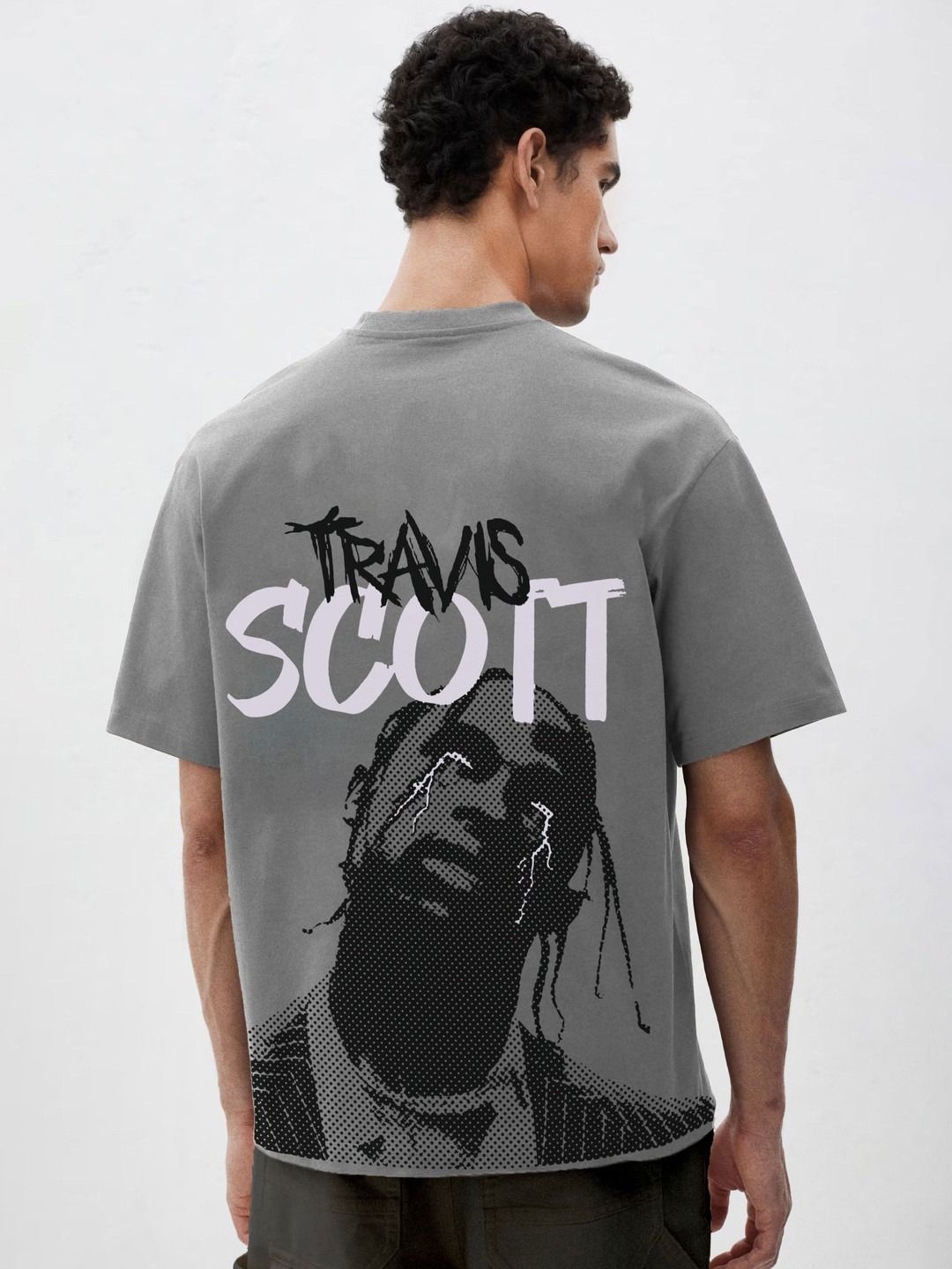 Buy WHITE HUSK Men Cactus Jack Travis Scott Printed Oversized T