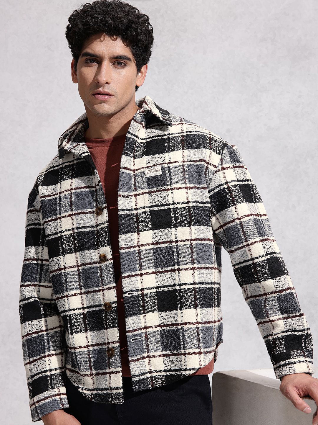 WROGN Checked Spread Collar Tailored Jacket