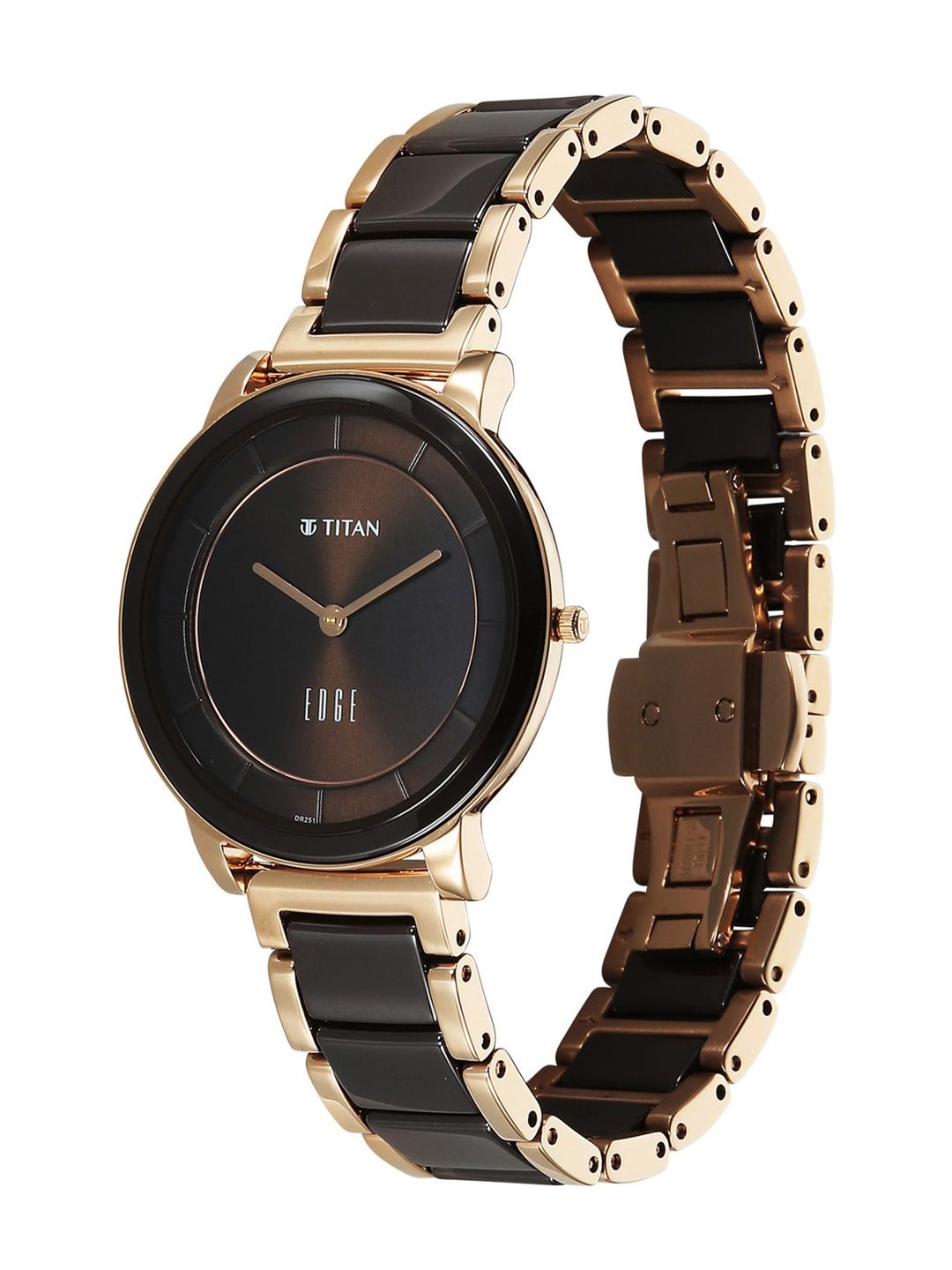 Edge Melange Ladies Quartz Analog Brown Dial Watch For - 2777KD01