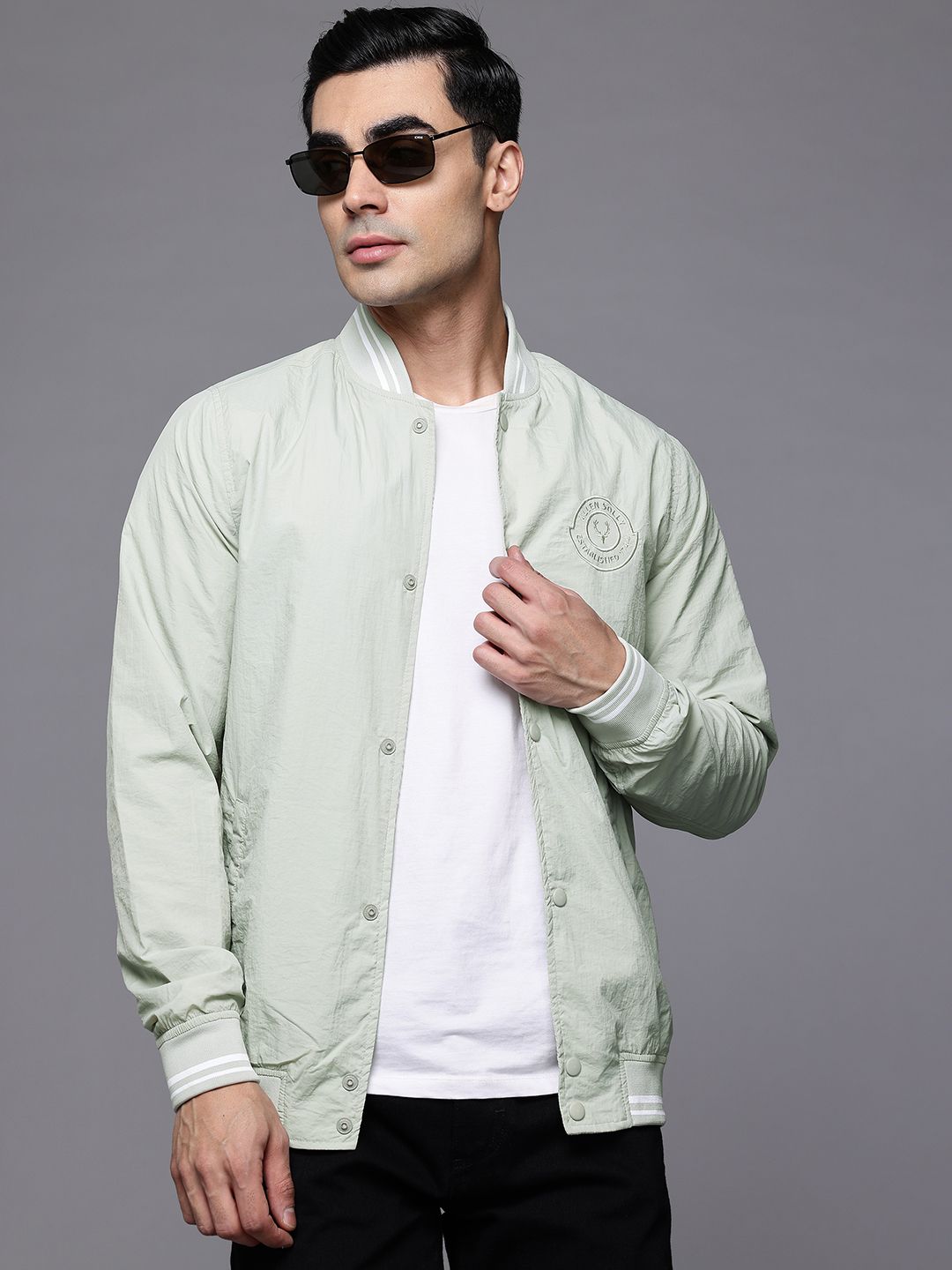 Allen Solly Brand Logo Detail Bomber Jacket